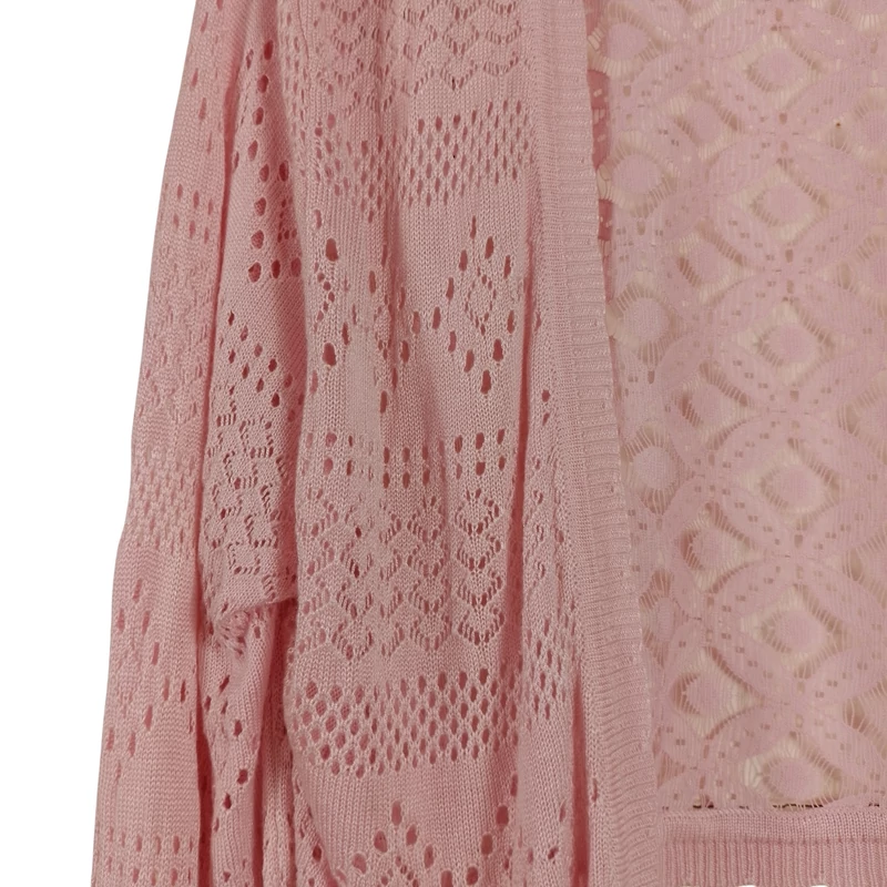 Elején nyitott, csipkés női kardigán