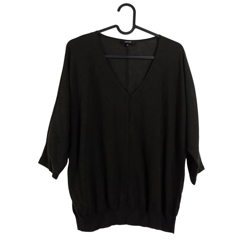 "V" nyakú, denevérujjú női pulóver