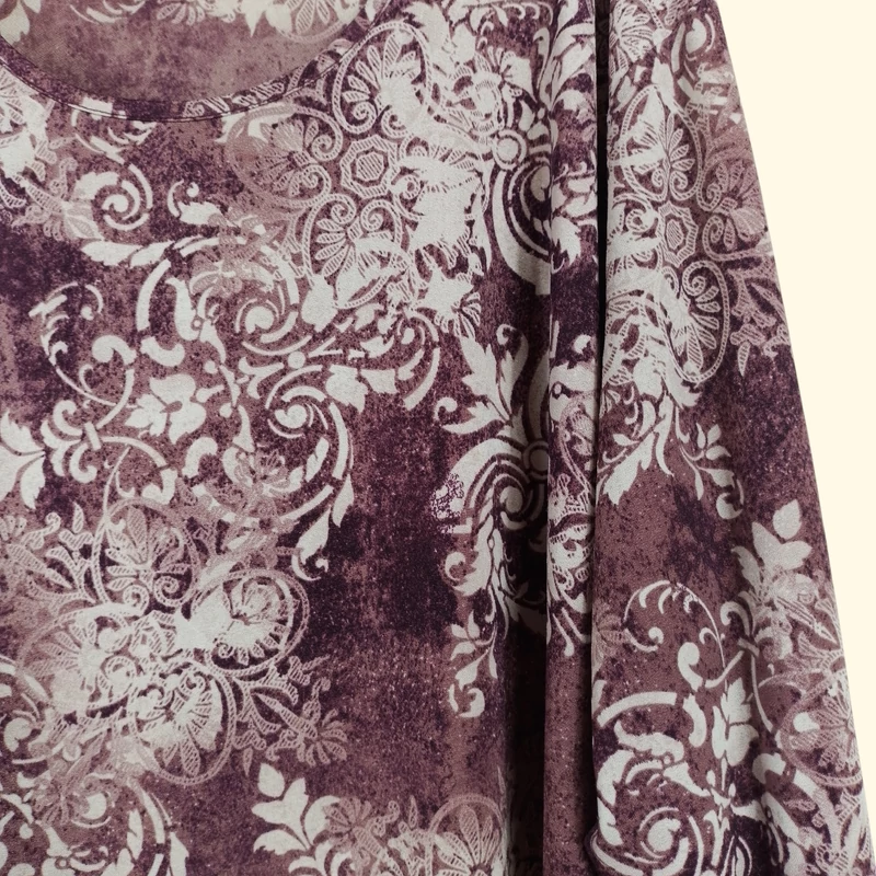 Grandiosa, mintás, hosszú ujjú női felső, 3XL méret