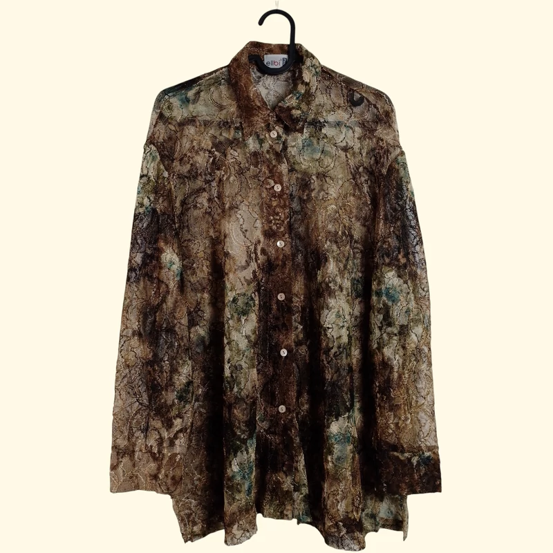 Ellbi Piu, mintás, hosszú ujjú női felső, L méret