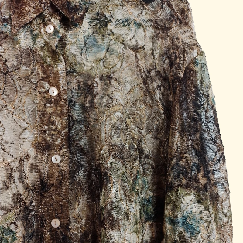 Ellbi Piu, mintás, hosszú ujjú női felső, L méret