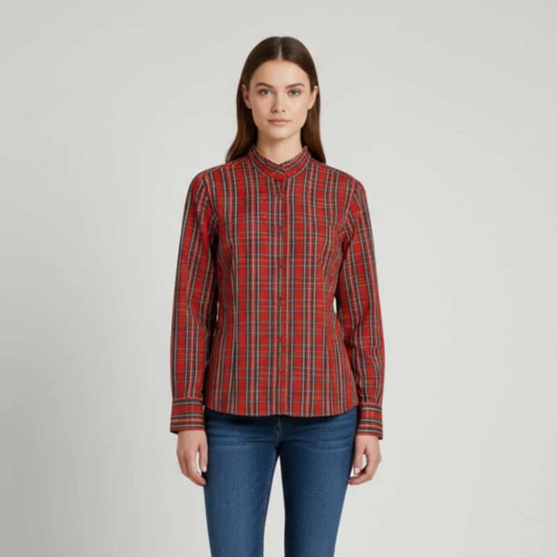 Laura di Sarpi, kockás, hosszú ujjú női felső, L méret