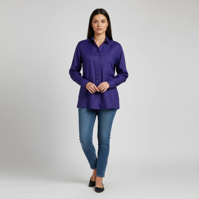 Jersey Josephine, lila színű, hosszú ujjú női felső, L méret