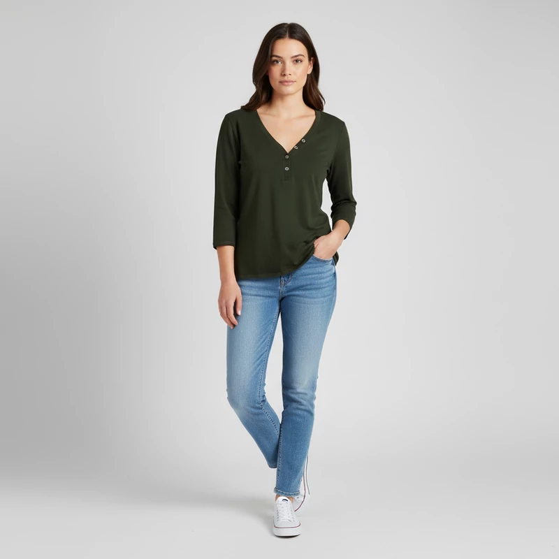 North Sails, kekizöld színű, hosszú ujjú női felső, M méret