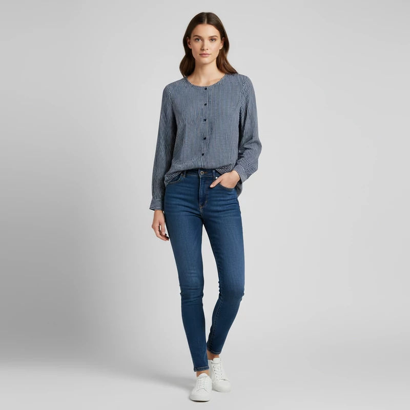 Tom Tailor, csíkos, hosszú ujjú női felső, S méret