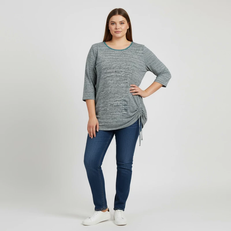 Mintás, 3/4-es ujjú női felső, 2XL méret