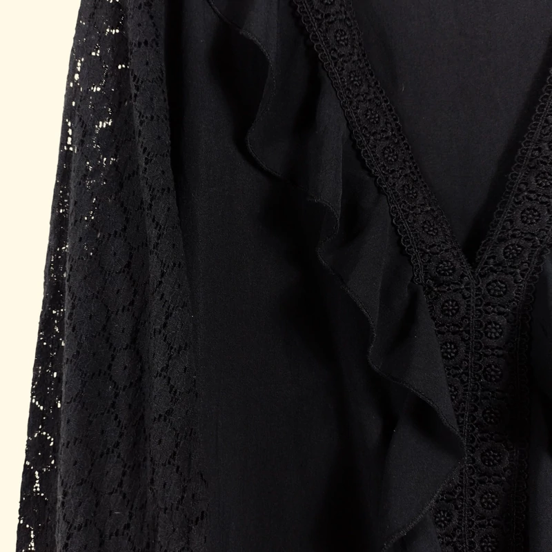 Shein, fekete színű, hosszú ujjú női felső, XL méret