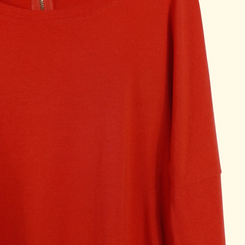 Amisu, piros színű, hosszú ujjú női felső, XS méret