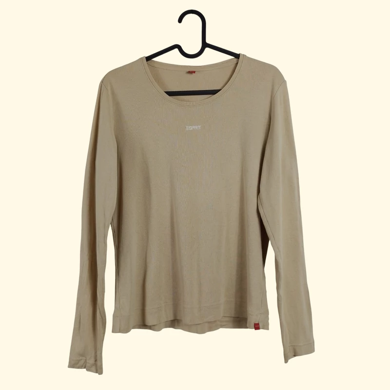 Esprit, bézs színű, hosszú ujjú női felső, M méret