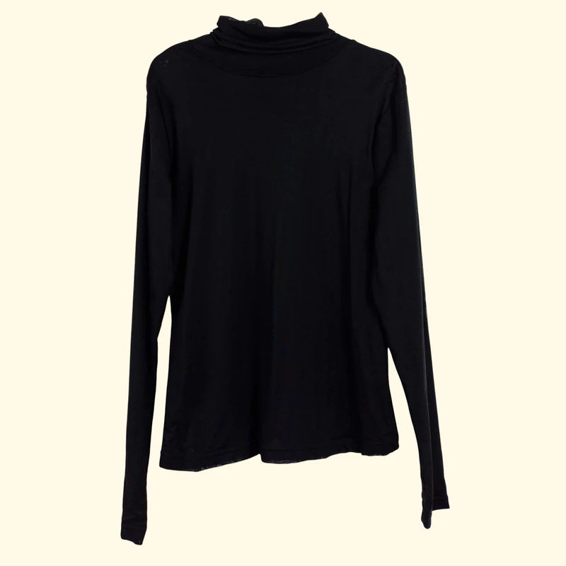Fekete színű, hosszú ujjú női felső, M méret