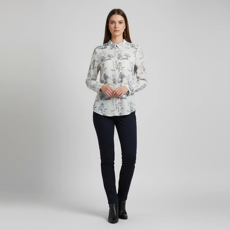 H&M, mintás hosszú ujjú női felső, M méret