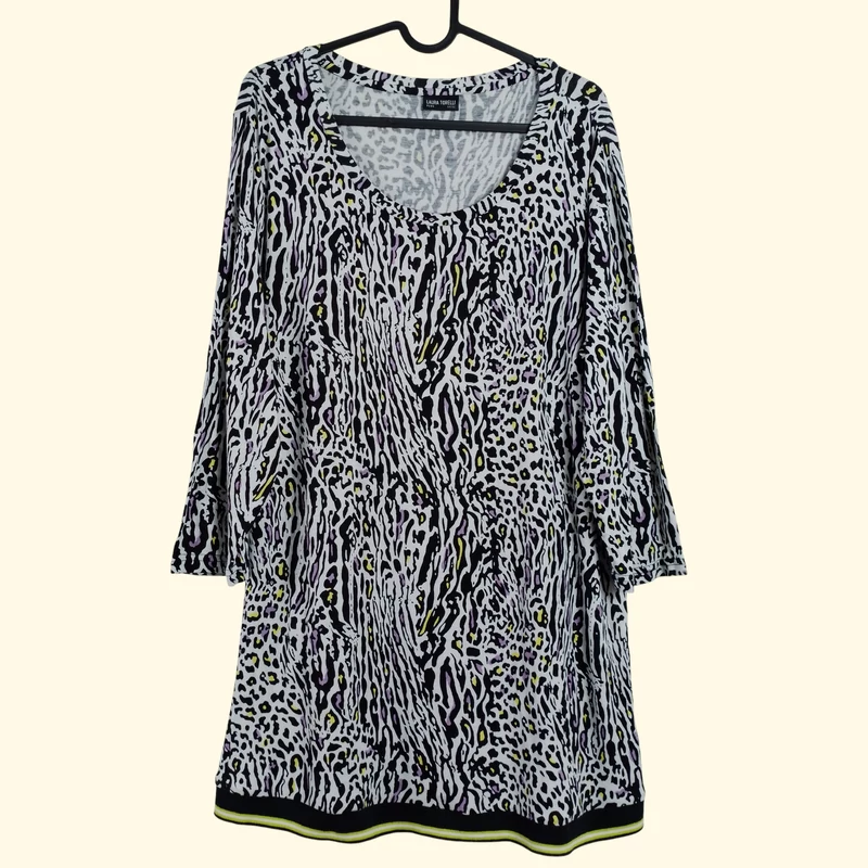 Laura Torelli, mintás, hosszú ujjú női felső, XL méret