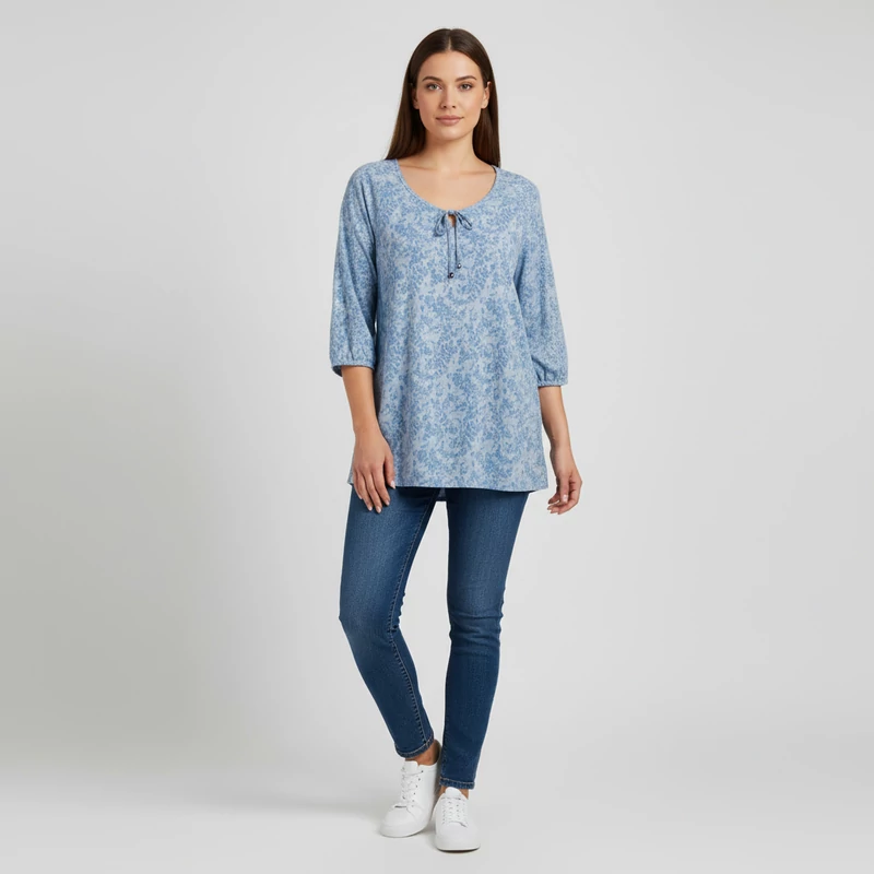 Laura Torelli, mintás, 3/4-es ujjú női felső, M méret