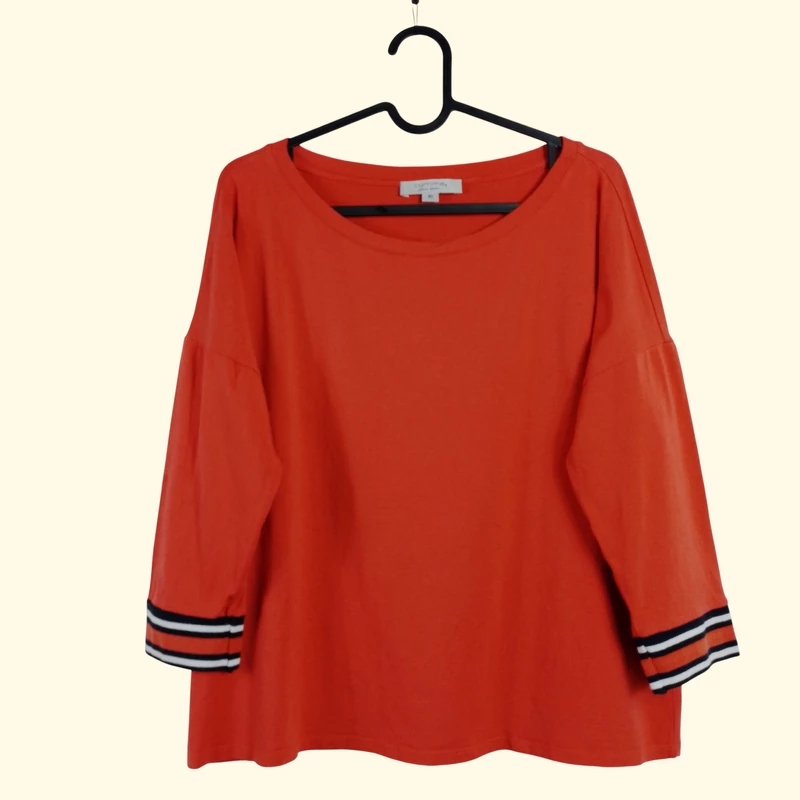 Comma, piros színű, 3/4-es ujjú női felső, M méret