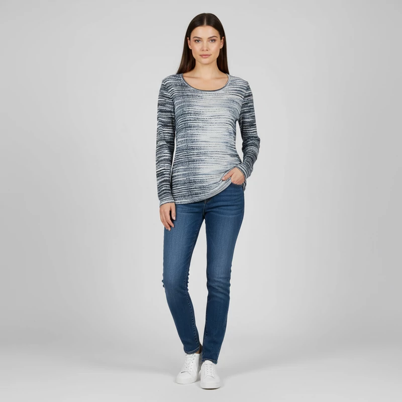 Olsen, mintás, hosszú ujjú női felső, XL méret