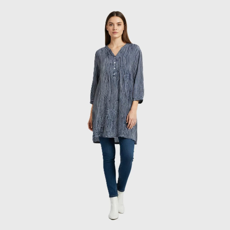 Peter Hahn, mintás, hosszú ujjú női felső, XXL méret