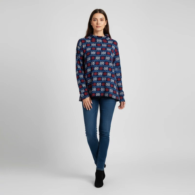 Lands'End, mintás, hosszú ujjú női felső, L méret