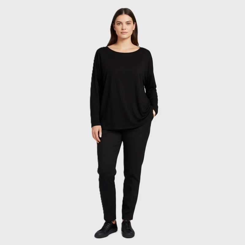 River Island, fekete színű, hosszú ujjú női felső, 3XL méret