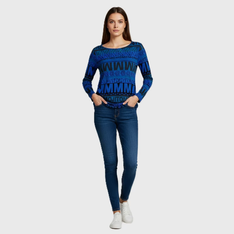 Mojito, mintás, hosszú ujjú női felső, XS méret