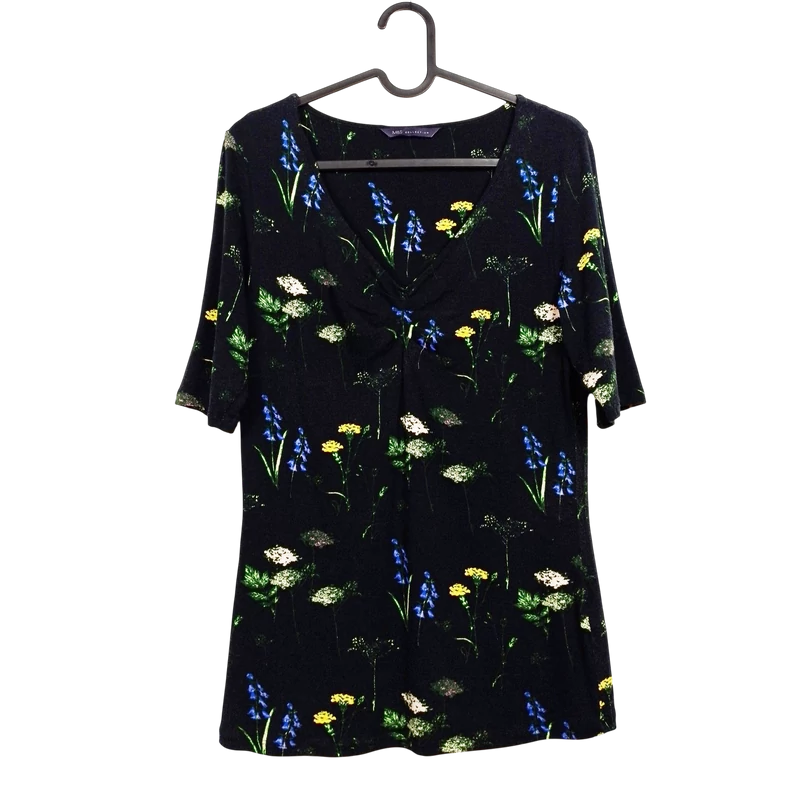 M&S, mintás, rövid ujjú női felső, S méret