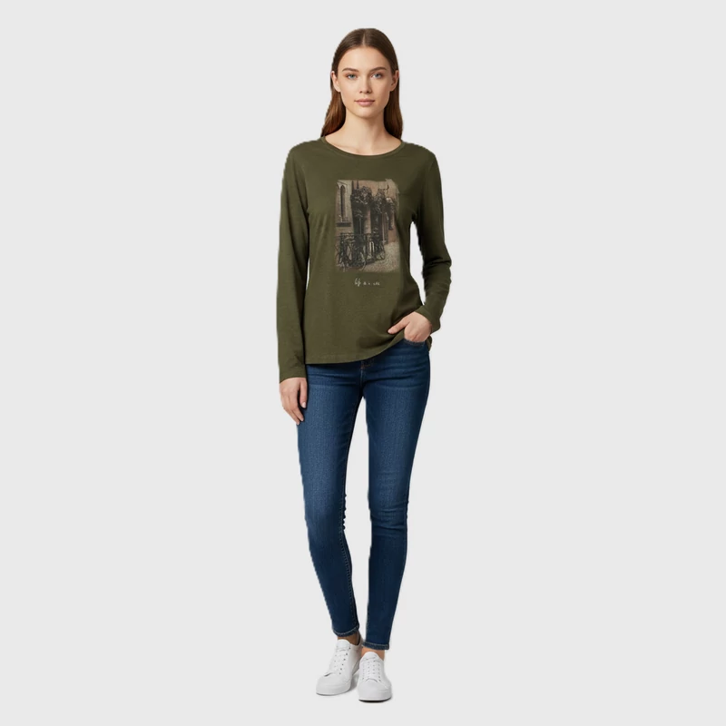 Esprit, mintás, hosszú ujjú női felső, L méret