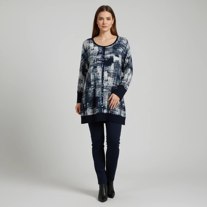 No Secret, mintás, hosszú ujjú női felső, XL méret