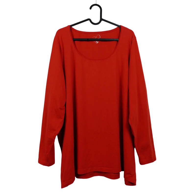 M&Mode, piros színű, hosszú ujjú női felső, 3XL méret