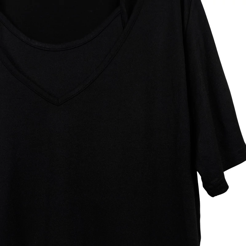 M&S, fekete színű, rövid ujjú női felső, 3XL méret