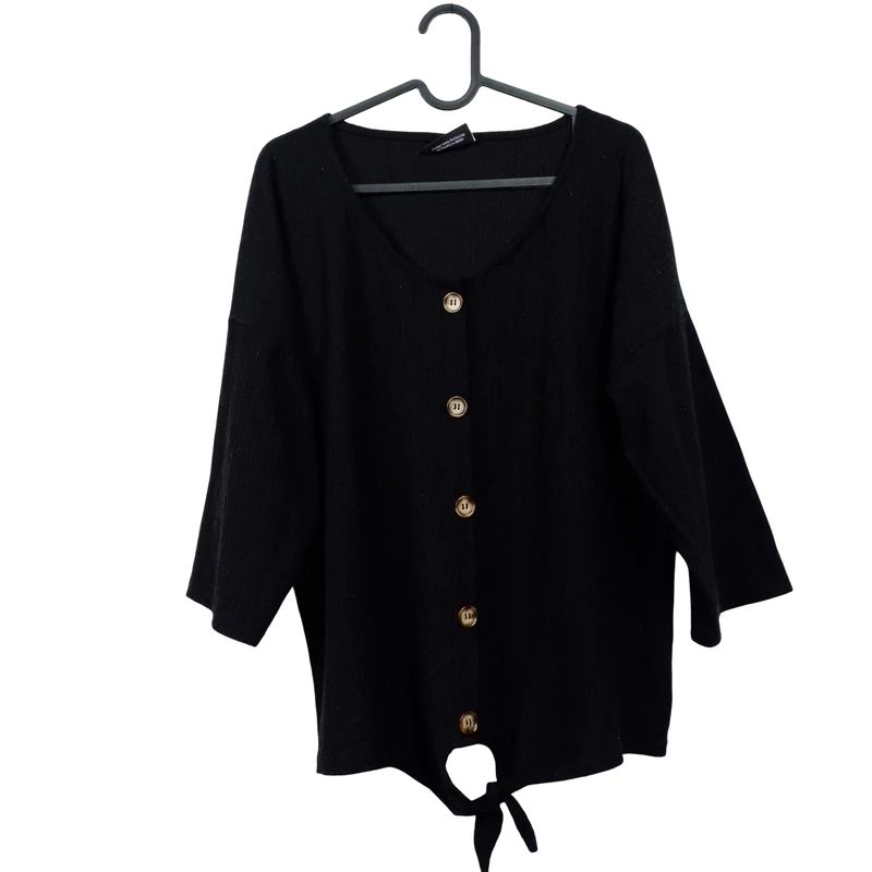 Gina, fekete színű, hosszú ujjú női felső, L méret