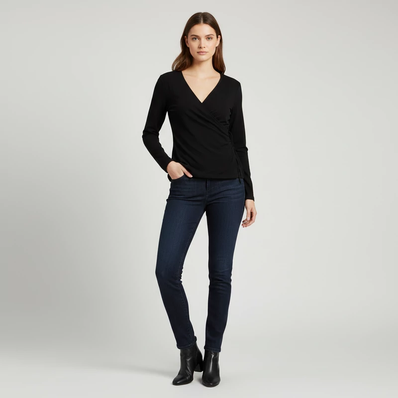 King Louie, fekete színű, hosszú ujjú női felső, S méret