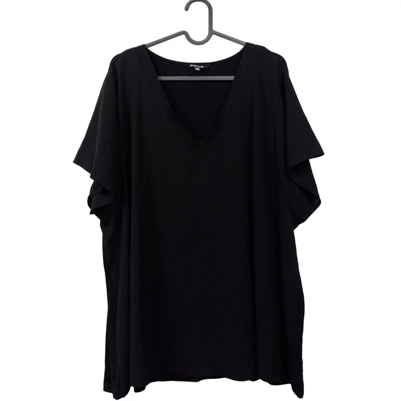M&Mode, fekete színű, rövid ujjú női felső, 2XL méret