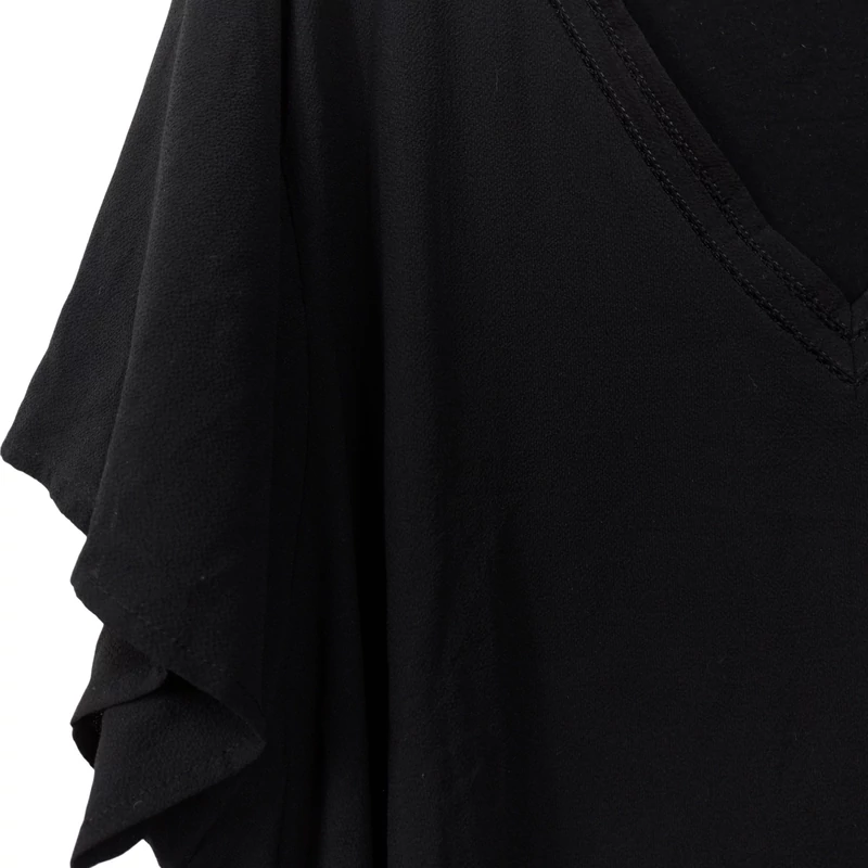 M&Mode, fekete színű, rövid ujjú női felső, 2XL méret