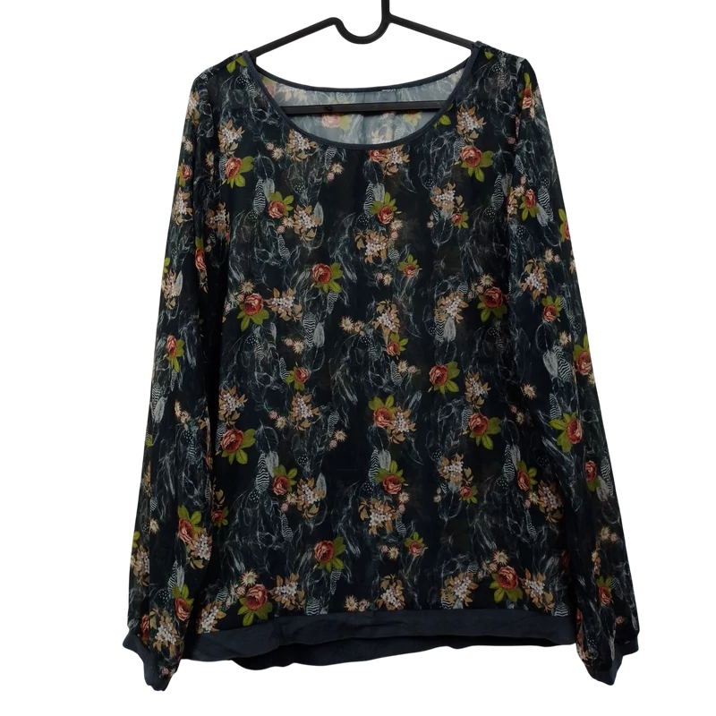 Mintás, hosszú ujjú női felső, M méret