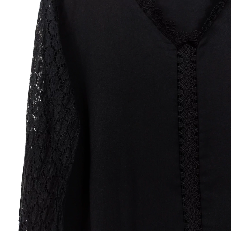 Shein, fekete színű, hosszú ujjú női felső, M méret