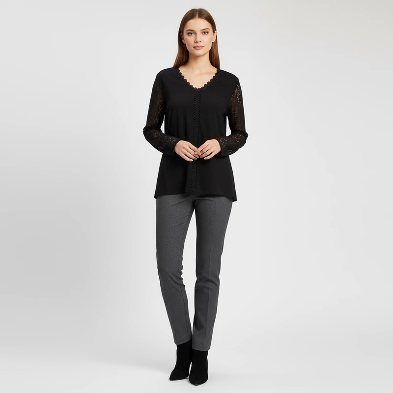 Shein, fekete színű, hosszú ujjú női felső, M méret