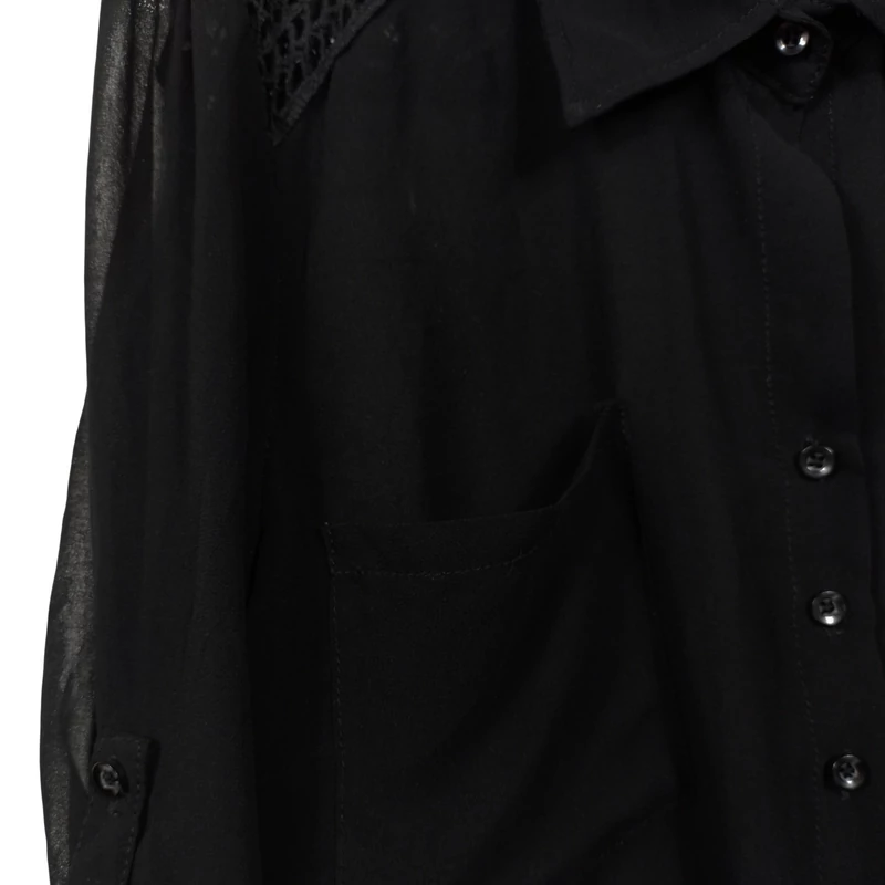 Fekete színű hosszú ujjú női felső, M méret