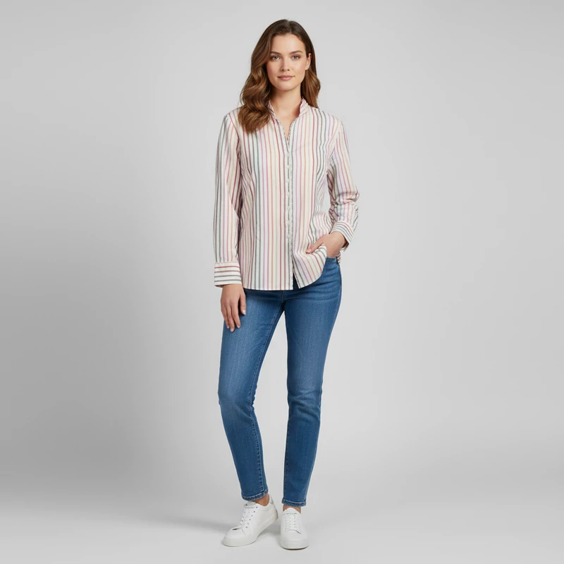 Eterna, mintás hosszú ujjú női felső, L méret