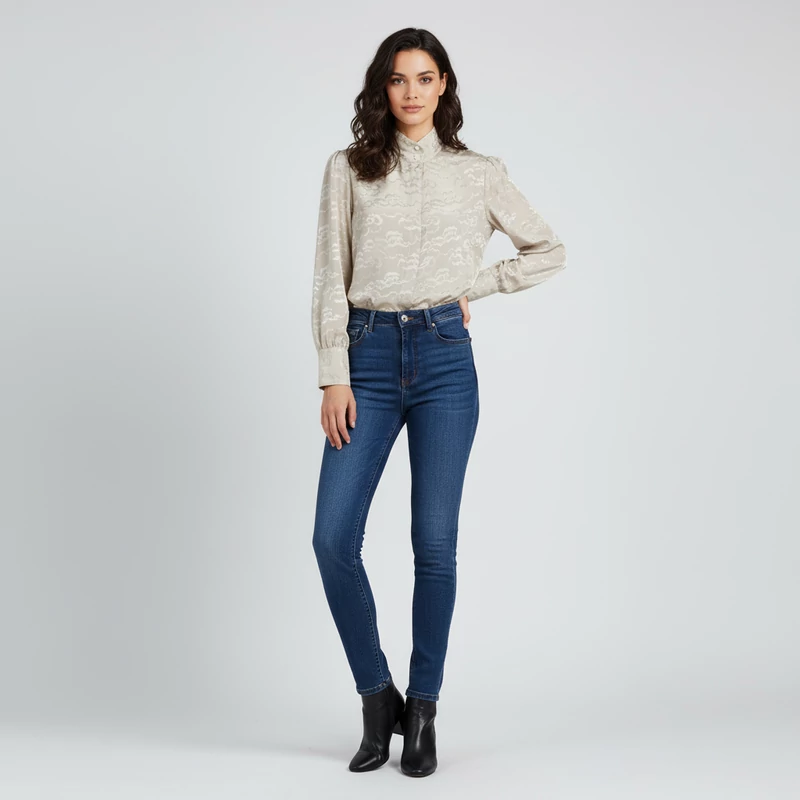 Astibo, mintás, hosszú ujjú női felső, L méret