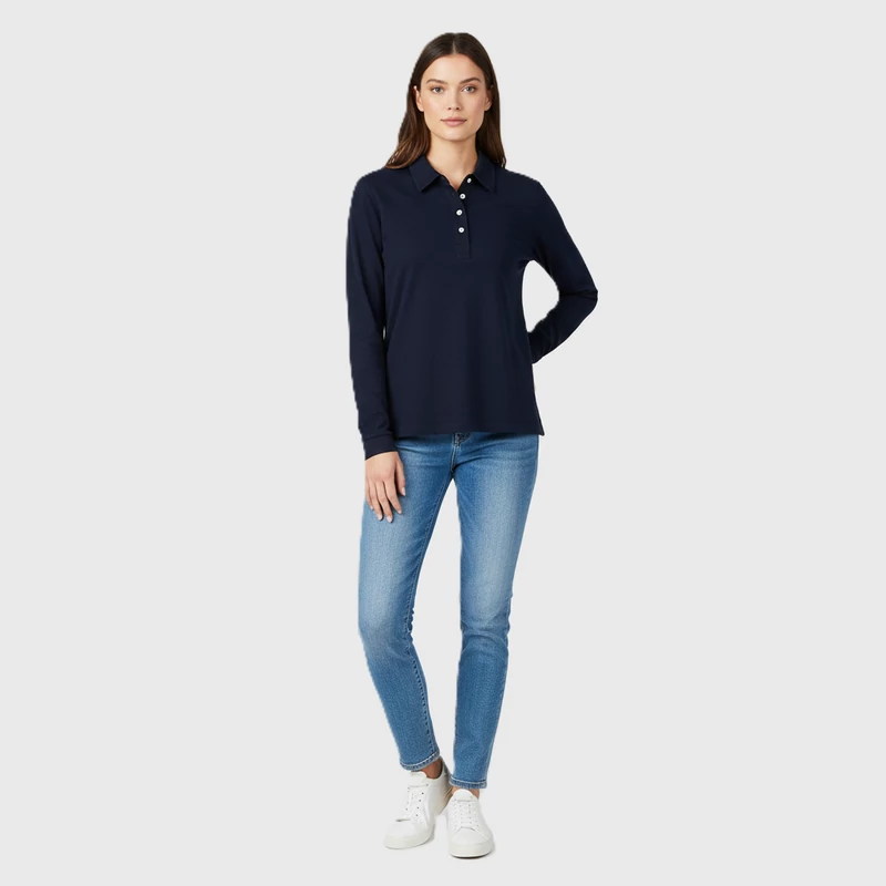 Clyde, sötétkék színű, hosszú ujjú női felső, M méret