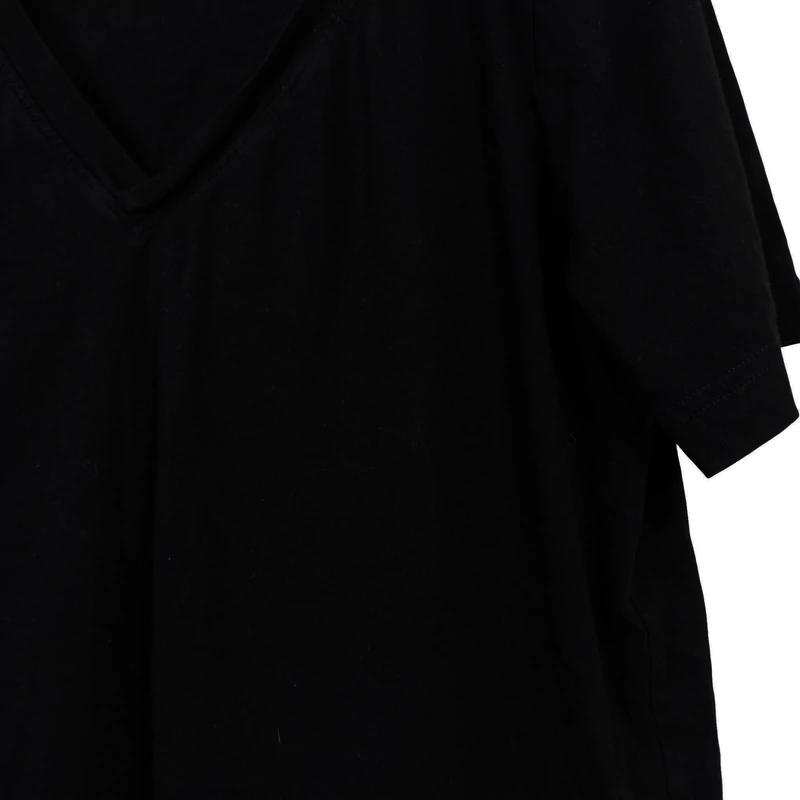 Fekete színű, rövid ujjú női felső, M méret