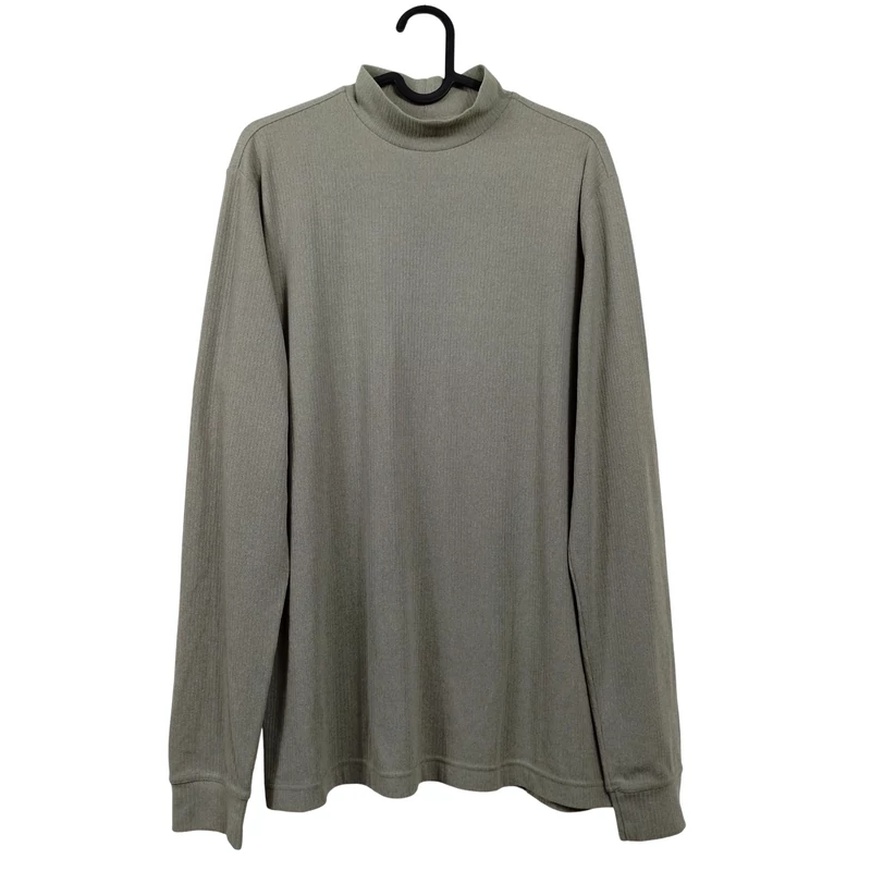 Szürkészöld színű, hosszú ujjú női felső, L méret