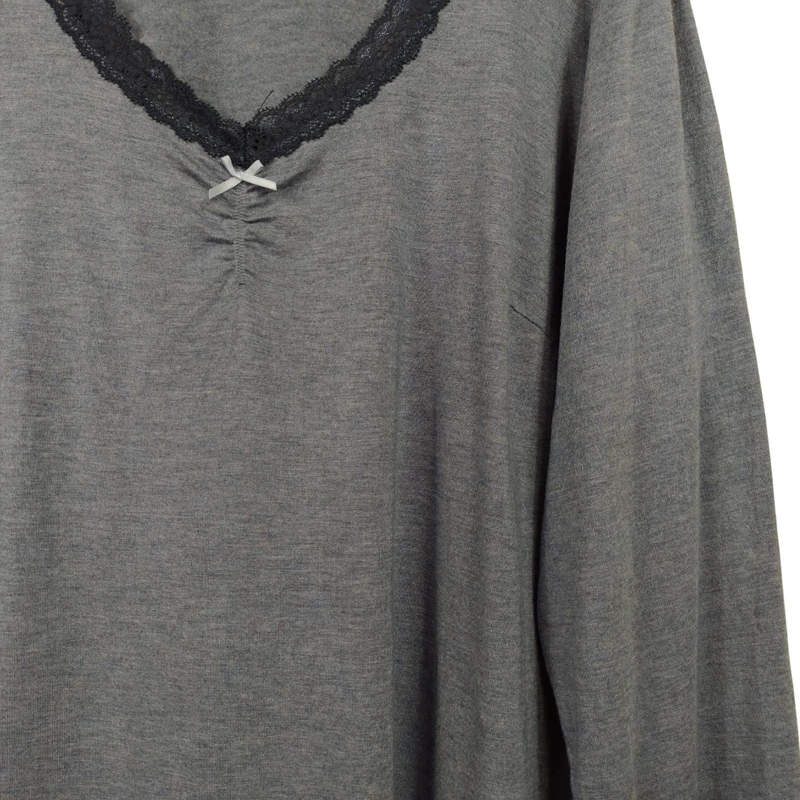 Body, szürke színű, hosszú ujjú női felső, L méret