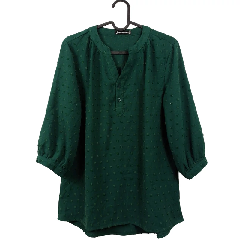 Bequemer Laden, zöld színű, 3/4-es ujjú női felső, S méret