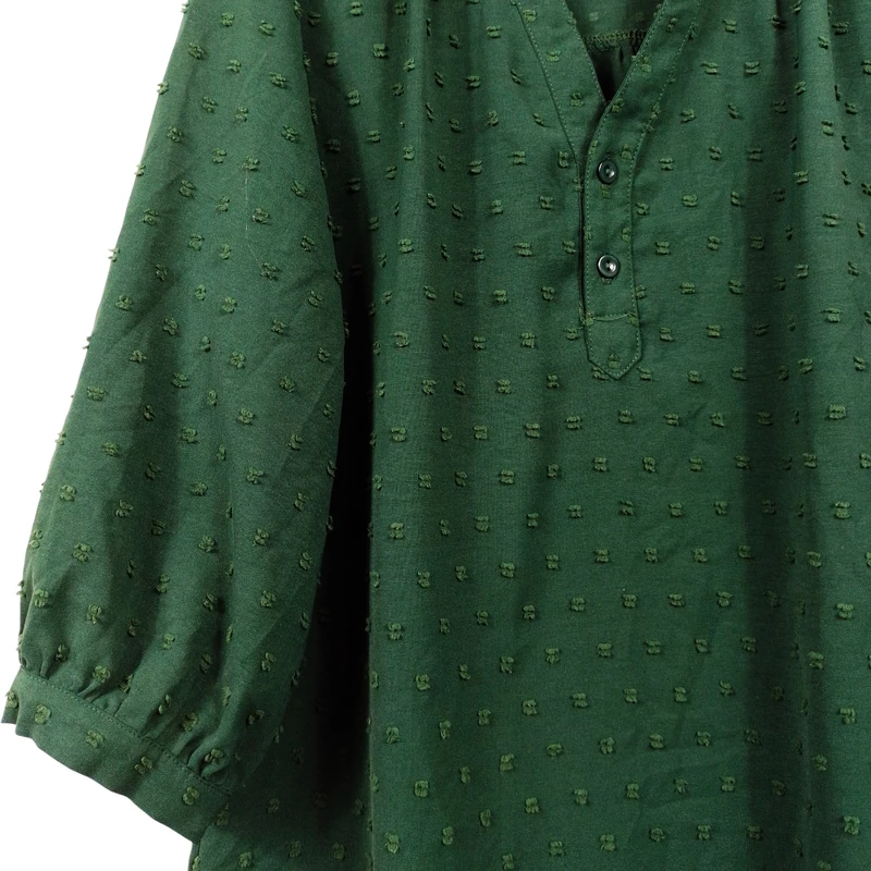 Bequemer Laden, zöld színű, 3/4-es ujjú női felső, S méret