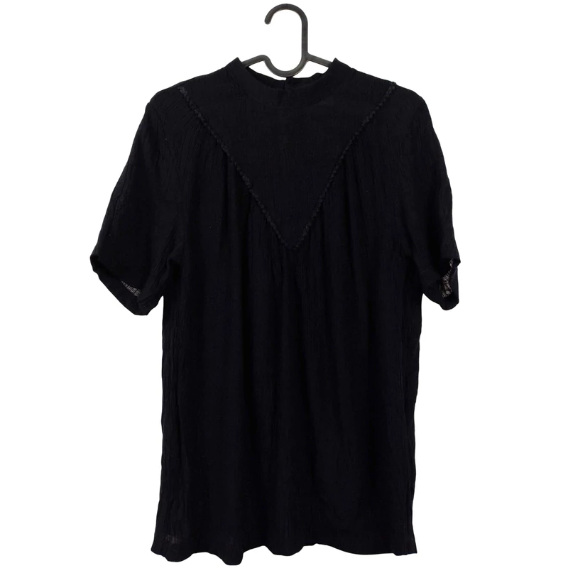 Pieces, fekete színű, rövid ujjú női felső, L méret