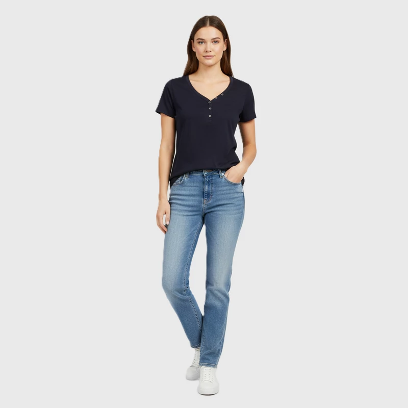 Pescara, sötétkék színű, rövid ujjú női felső, L méret