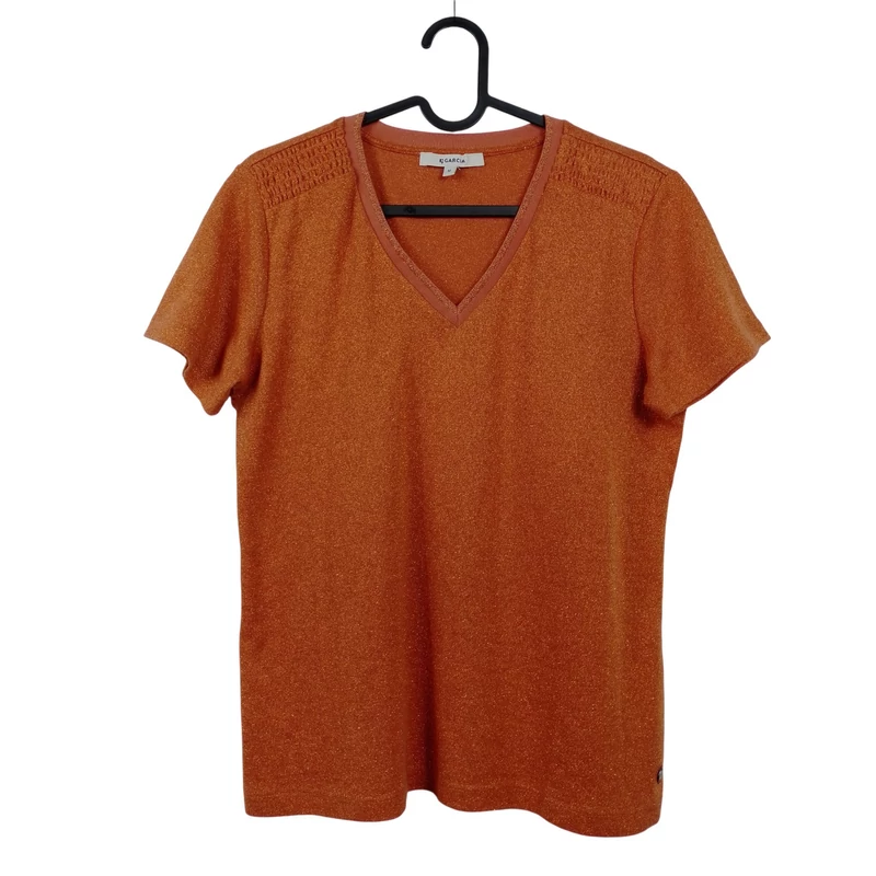 Garcia, narancssárga színű, rövid ujjú női felső, M méret