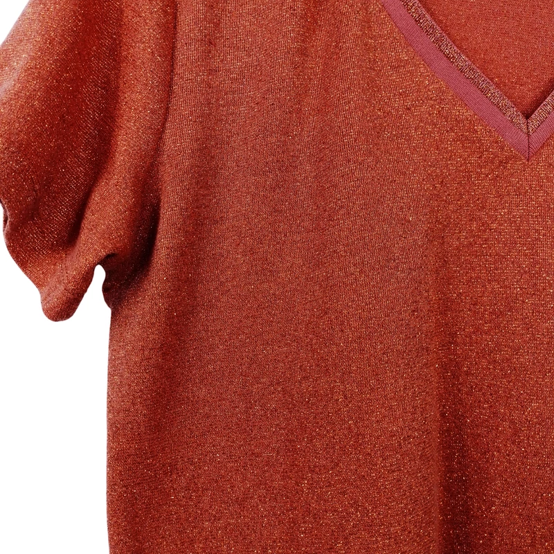 Garcia, narancssárga színű, rövid ujjú női felső, M méret