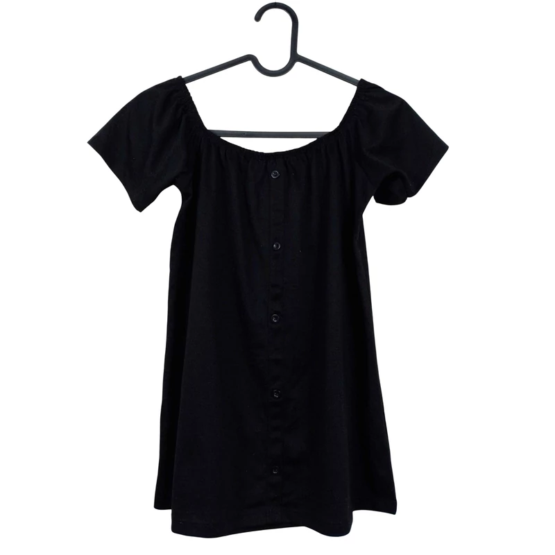 Tessentials, fekete színű, rövid ujjú női felső, M méret