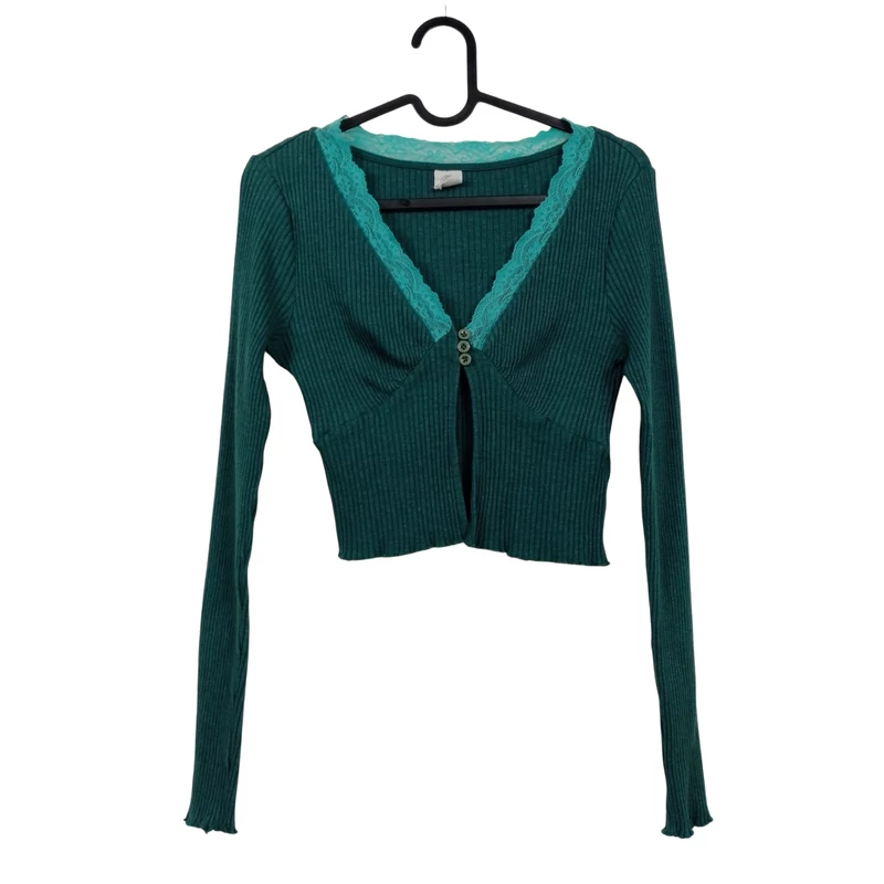 Urban Outfitters, zöld színű, hosszú ujjú női felső, S méret